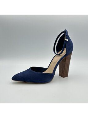 ALDO Millgate Pump Women's Size 8.5 US Blue Textil Pointed Toe Block Heel Shoes